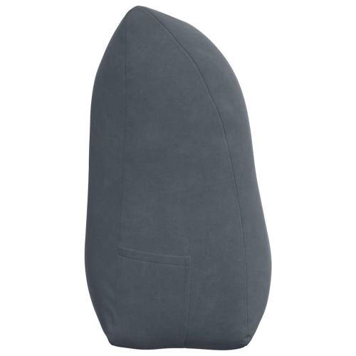Възглавница за гръб Тъмен сив 100 x 24 x 50 см Кадифе
