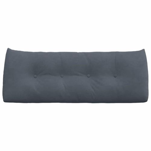 Възглавница за гръб Тъмен сив 120 x 24 x 50 см Кадифе