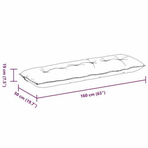 Възглавница за гръб Синьо 160 x 19 x 50 см текстил