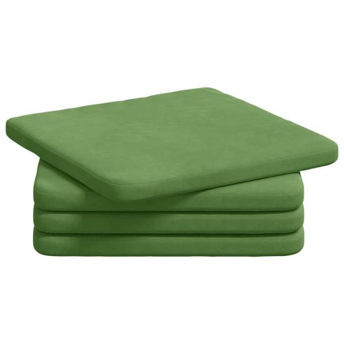 Възглавници за седалки 4 pcs Светло зелено 40 x 40 x 3 cm