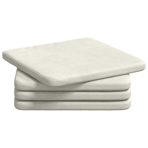 Възглавници за седалки 4 pcs Крем 40 x 40 x 3 cm Кадифе