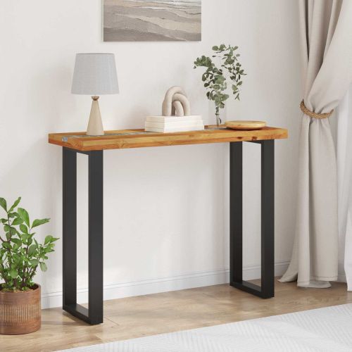 Конзолна маса Кафяво 100 x 35 x 75 см Солидно тиково дърво