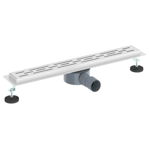 Душов дренаж с стъклен капак и 360° сифона Сребрист 60 cm