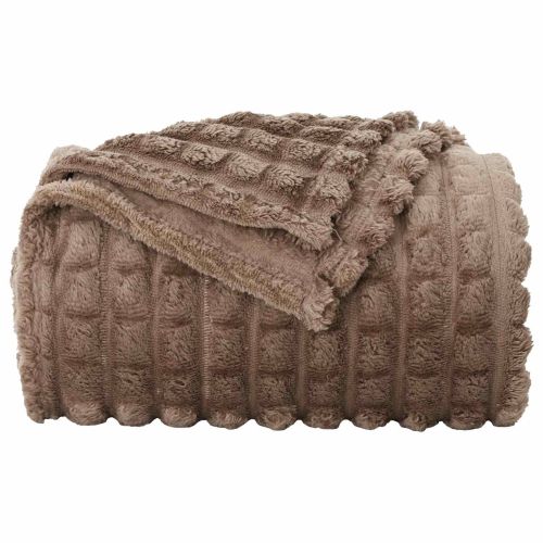 Одеала за хвърляне 6 pcs Камилски 240 x 220 cm Мека вълна