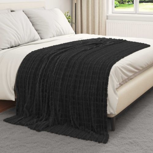 Одеала за хвърляне 6 pcs Черно 200 x 150 cm Мека вълна
