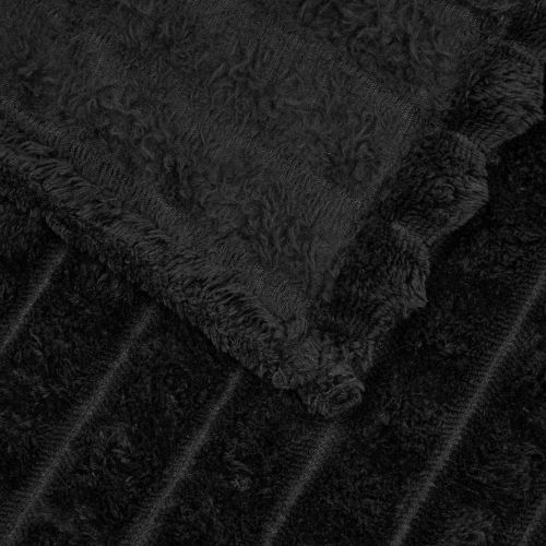 Одеала за хвърляне 6 pcs Черно 240 x 220 cm Мека вълна
