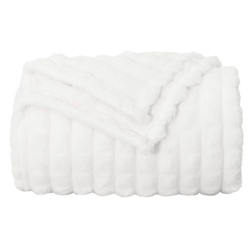Одеала за хвърляне 6 pcs Бяло 150 x 130 см Мека вълна