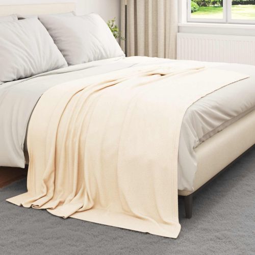 Одеала за хвърляне 24 pcs Крем 200 x 150 cm Мека вълна