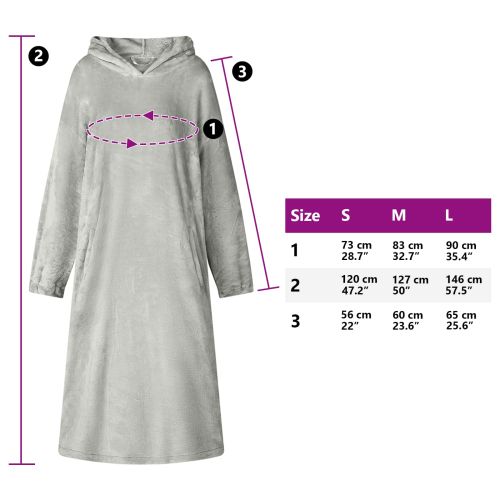 Одеяло с качулка Сив l Фланела