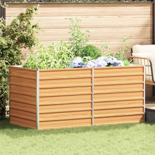 Градинска повдигната леха Светло кафяво 160 x 80 x 77 cm