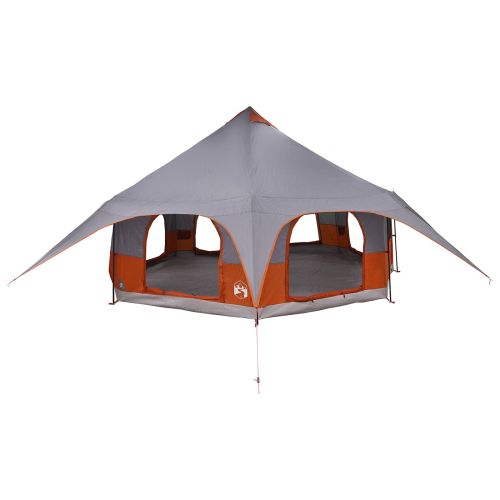 Семейна палатка Сив и оранжев 10-местна