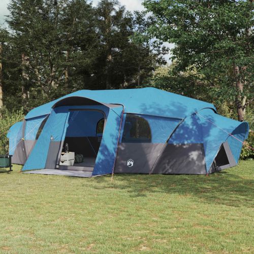 Семейна палатка с дъждобран, водоустойчива Синьо 18-човека