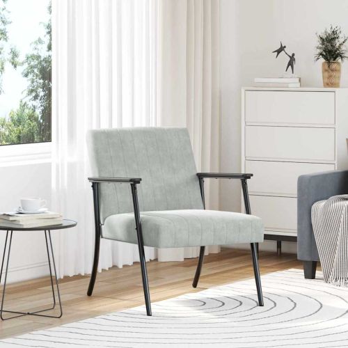 фотьойл Светлосиво 59 x 75 x 78 см Кадифе