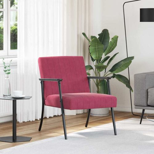 фотьойл Виненочервен 59 x 75 x 78 см Кадифе