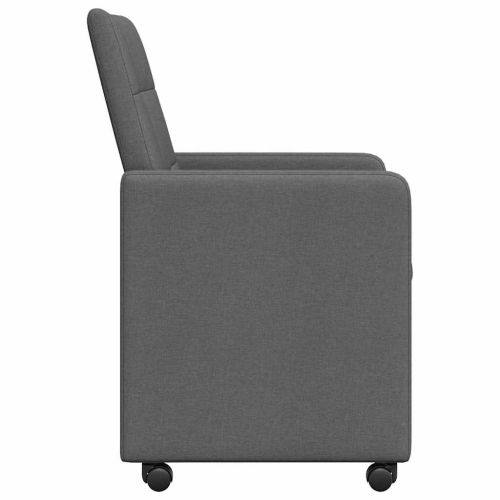 Столове с Колела 2 pcs Тъмносив 58 х 65 х 94 см текстил