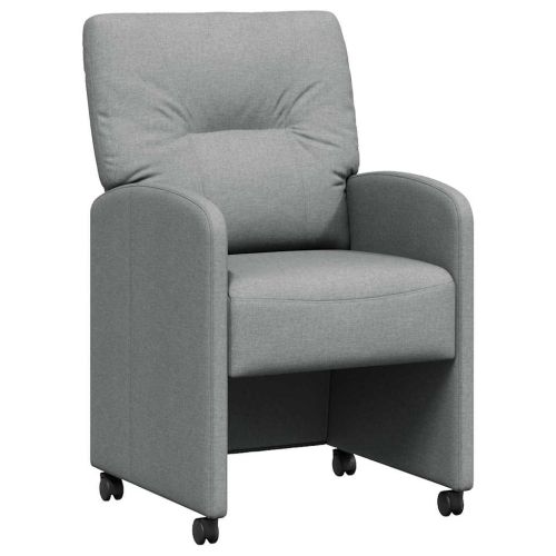 Столове с Колела 2 pcs Светлосиво 57 x 67 x 95 см текстил