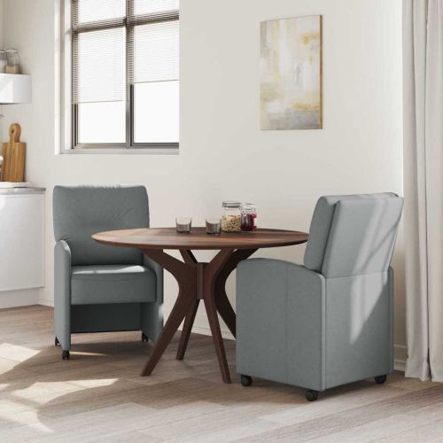 Столове с Колела 2 pcs Светлосиво 57 x 67 x 95 см текстил