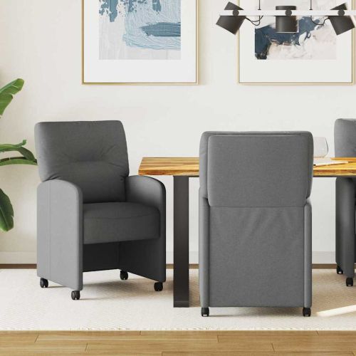 Столове с Колела 2 pcs Тъмносив 57 x 67 x 95 см текстил