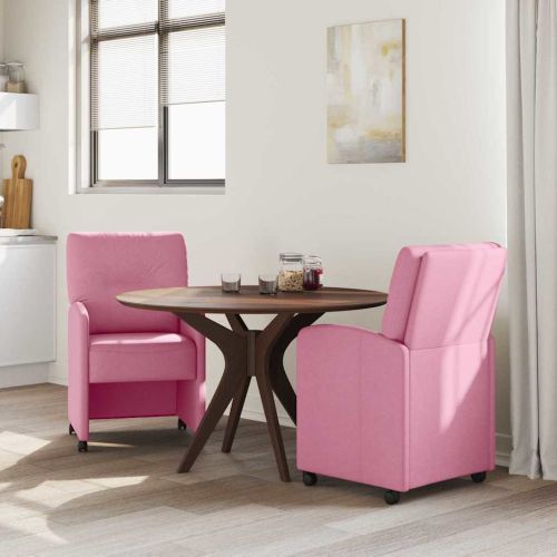 Столове с Колела с колела 2 pcs Розово 57 x 67 x 95 см текстил