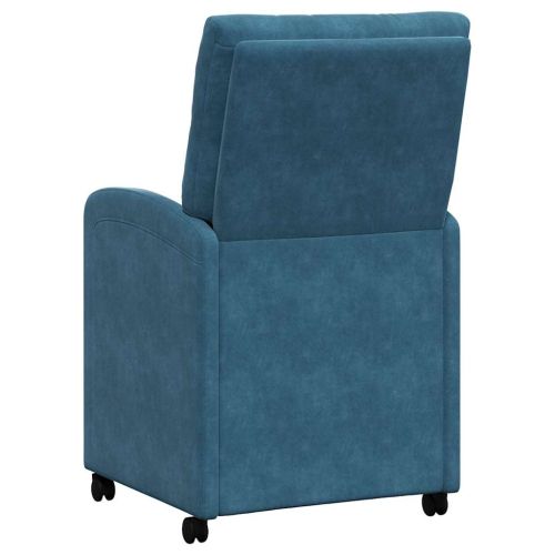 Столове с Колела с колела 2 pcs Синьо 58 x 67 x 97 см Кадифе