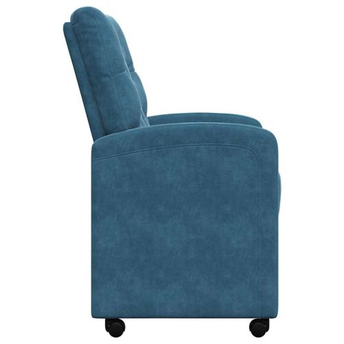 Столове с Колела с колела 2 pcs Синьо 58 x 67 x 97 см Кадифе