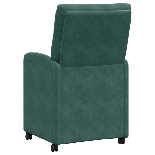 Столове с Колела 2 pcs Тъмнозелено 58 x 67 x 97 см Кадифе