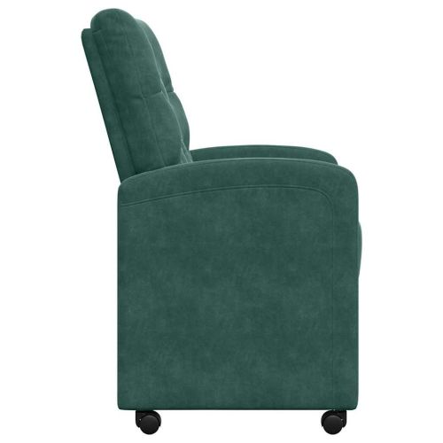 Столове с Колела 2 pcs Тъмнозелено 58 x 67 x 97 см Кадифе