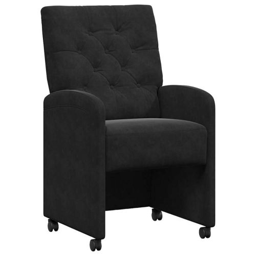 Столове с Колела с колела 2 pcs Черно 58 x 67 x 97 см Кадифе