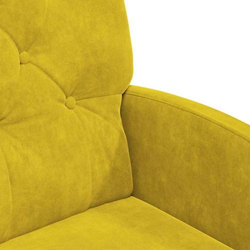 Столове с Колела с колела 2 pcs Жълто 58 x 67 x 97 см Кадифе