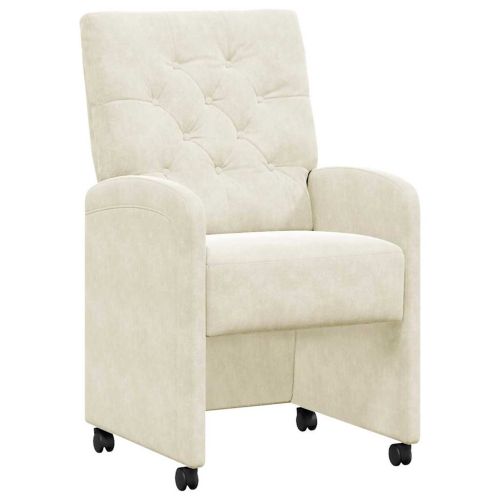 Столове с Колела с колела 2 pcs Крем 58 x 67 x 97 см Кадифе