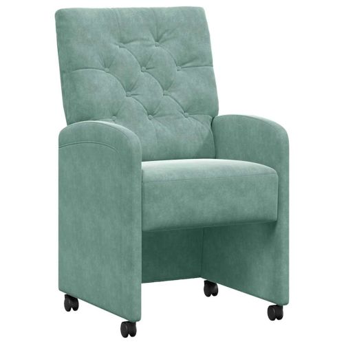 Столове с Колела 2 pcs морско зелено 58 x 67 x 97 см Кадифе