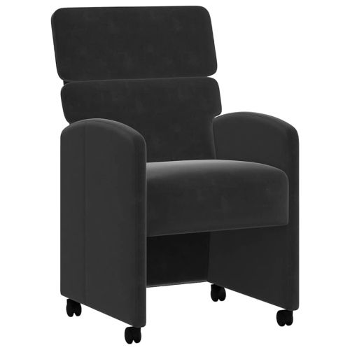 Столове с Колела с колела 2 pcs Черно 58 x 65 x 98 см Кадифе