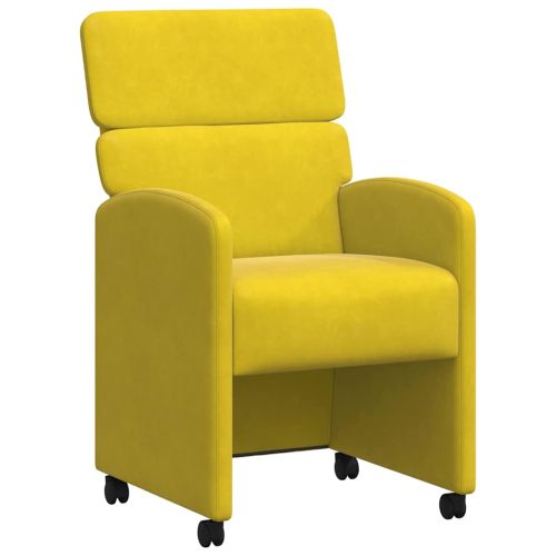 Столове с Колела с колела 2 pcs Жълто 58 x 65 x 98 см Кадифе