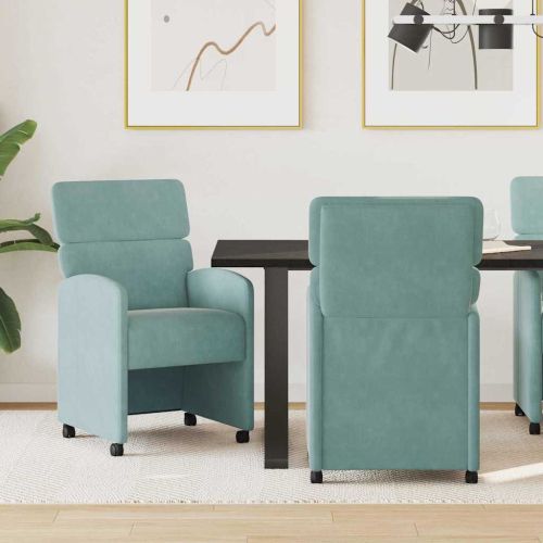 Столове с Колела 2 pcs морско зелено 58 x 65 x 98 см Кадифе