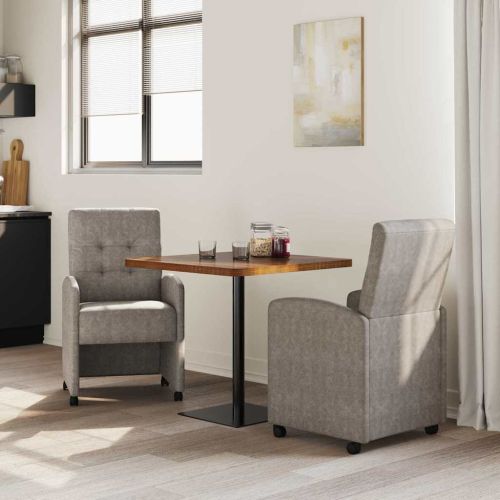 Столове с Колела с колела 2 pcs Сив 58 x 67 x 97 см Изкуствена