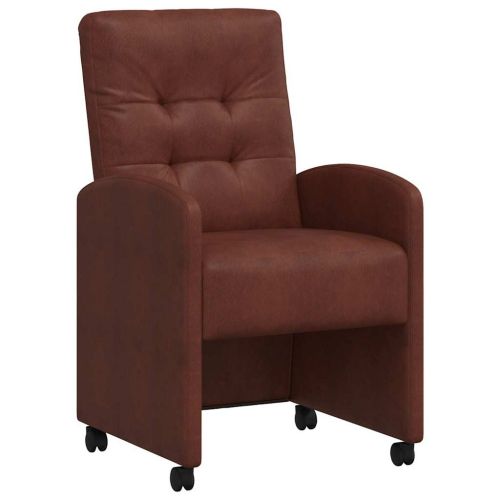 Столове с Колела 2 pcs Лъскав кафяв 58 x 67 x 97 см Изкуствена