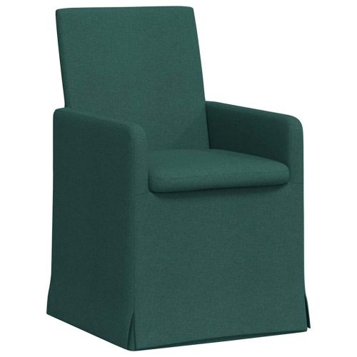 Обедени столове 2 pcs Тъмнозелено 57 x 67 x 95 см текстил