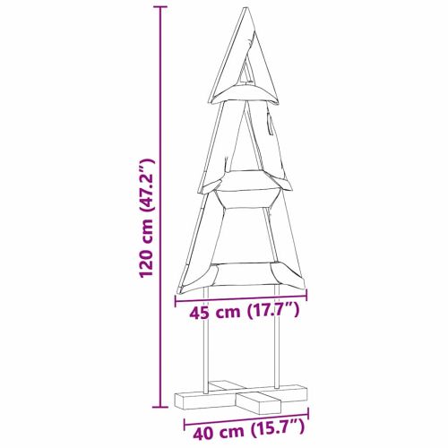 Коледно дърво Кафяво 120 cm Тиково дърво масив