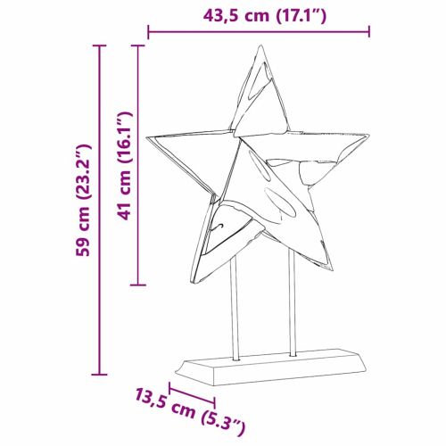 Коледна звезда Кафяво 43,5 x 13,5 x 59 см Солидно тиково дърво