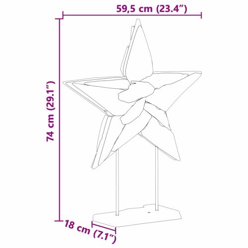 Коледна звезда Кафяво 59,5 x 18 x 74 см Солидно тиково дърво