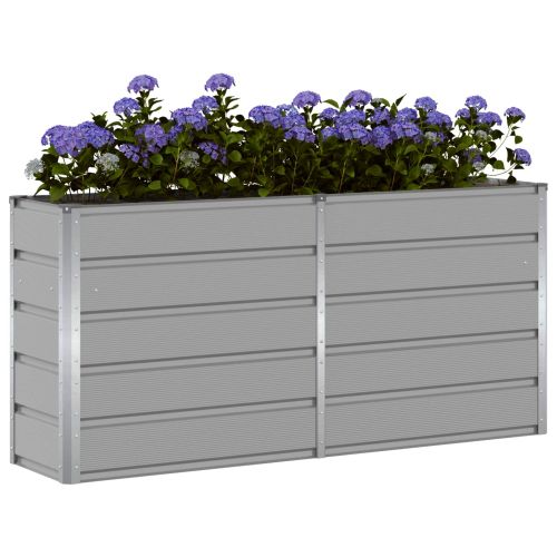 Кашпа Светлосиво 160 x 40 x 75 см Стомана
