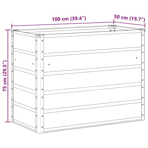 Кашпа Светлосиво 100 x 50 x 77 см Галванизирана стомана