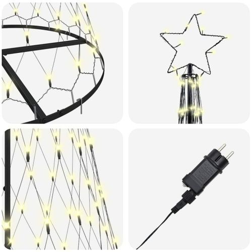 LED Коледна Елха Топло бяло 250 cm Метал