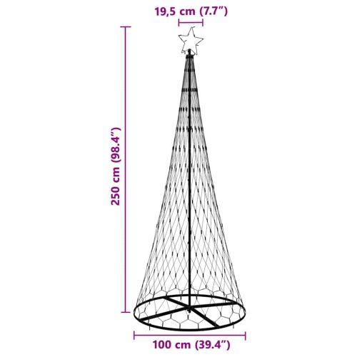 LED Коледна Елха Топло бяло 250 cm Метал