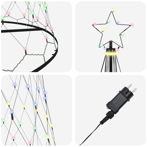 LED Коледна Елха Многоцветен 399 см Метал