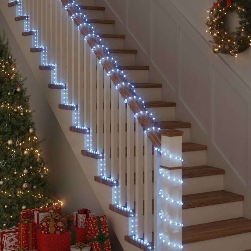 Светещо въже с 2400 LED светодиода Студено бяло 100 m ПВЦ