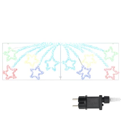 Коледна звезда с 432 LED светодиода Многоцветен 182 x 58 см ПВЦ