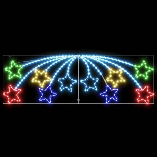 Коледна звезда с 432 LED светодиода Многоцветен 182 x 58 см ПВЦ