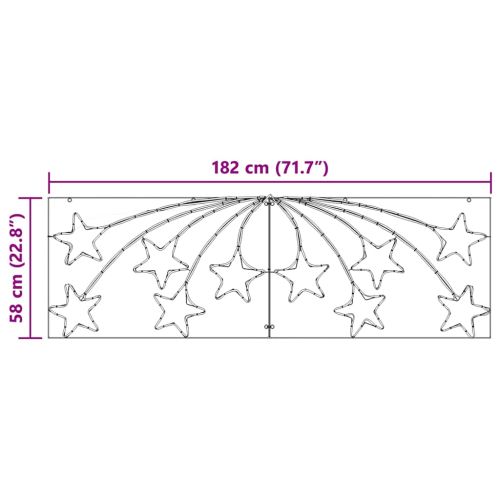 Коледна звезда с 432 LED светодиода Многоцветен 182 x 58 см ПВЦ