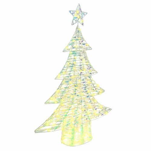Коледно дърво с 120 LED светодиода Топло бяло 120,5 cm PET